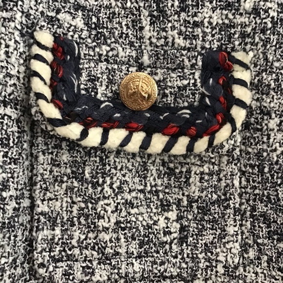 ZARA Tweed textured blue/white blazer size S - Picture 3 of 6